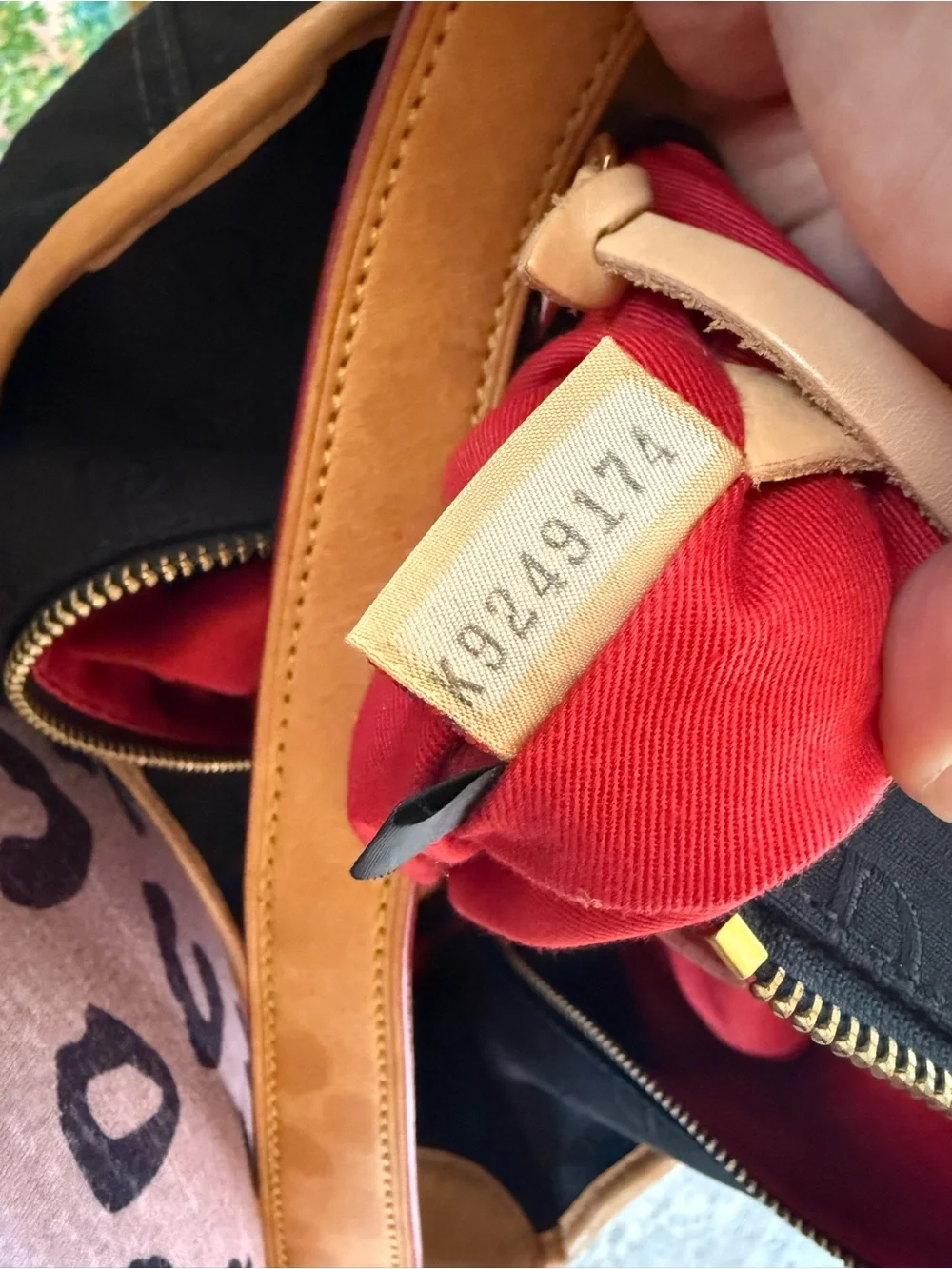 Dooney & Bourke Black Hobo with Tan Leather Trim